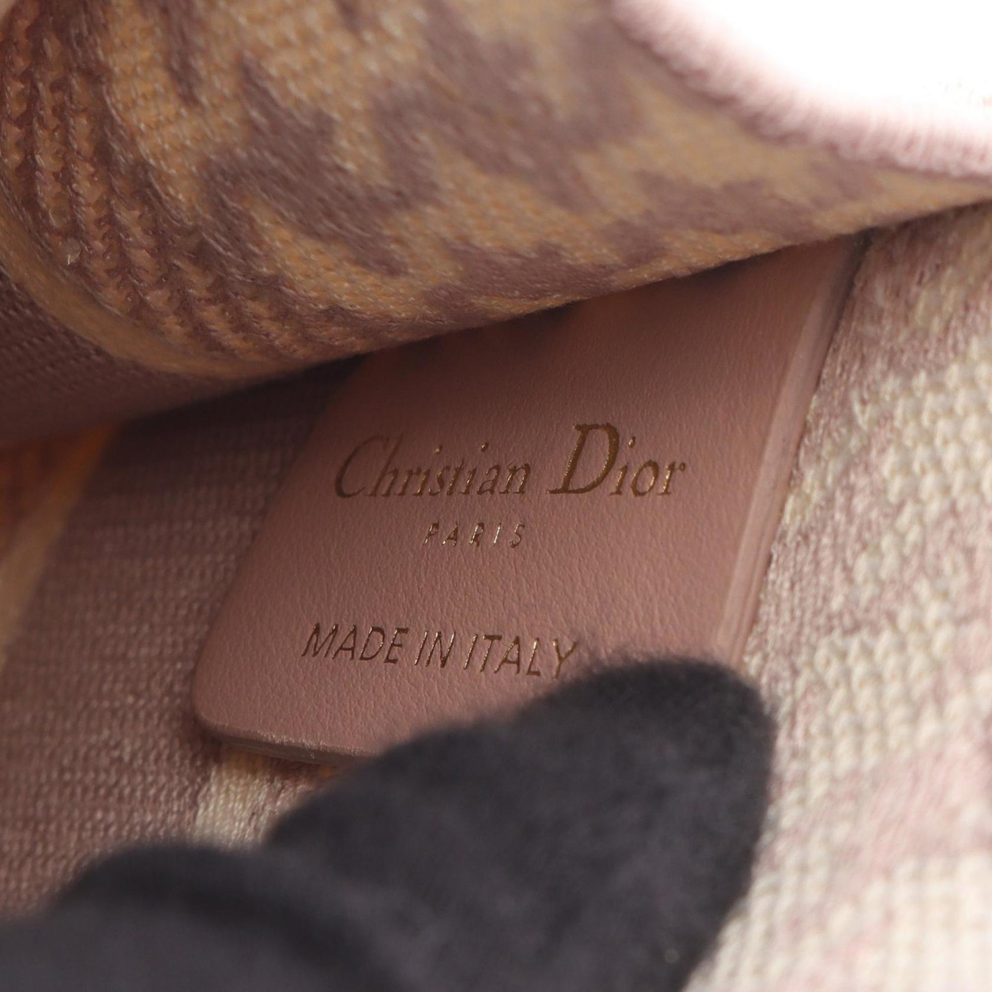 Christian Dior Pink White Canvas Handbag Tote Bag  