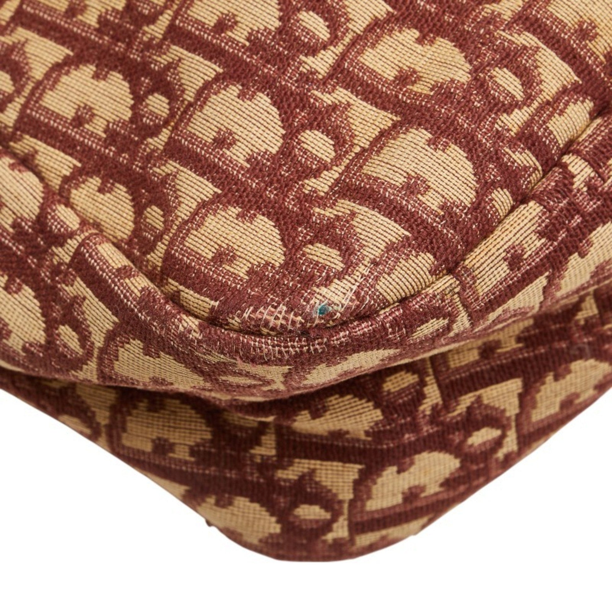 Christian Dior Trotter Red Brown Canvas Handbag Shoulder Bag  