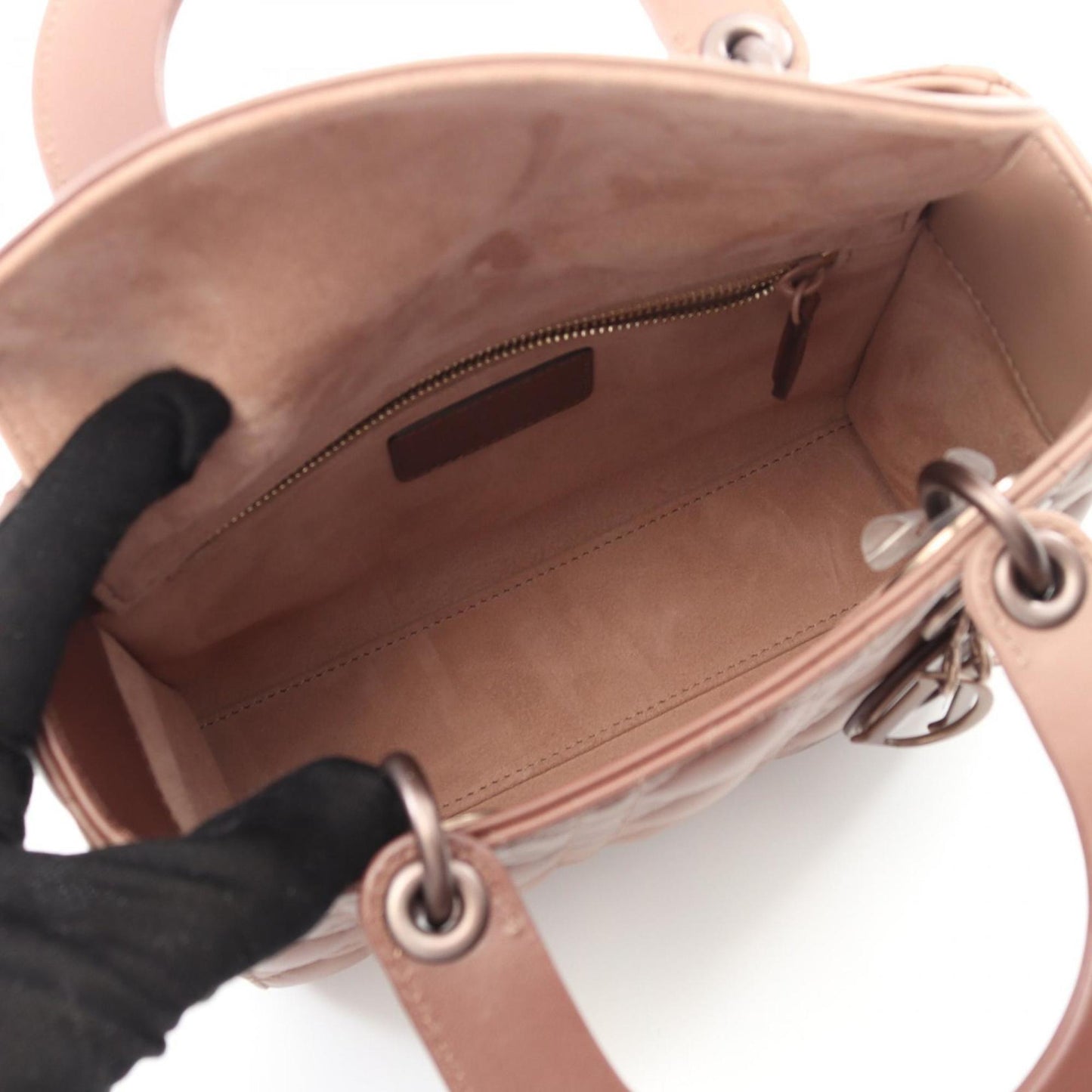 Christian Dior Lady Dior Pink Leather Handbag  