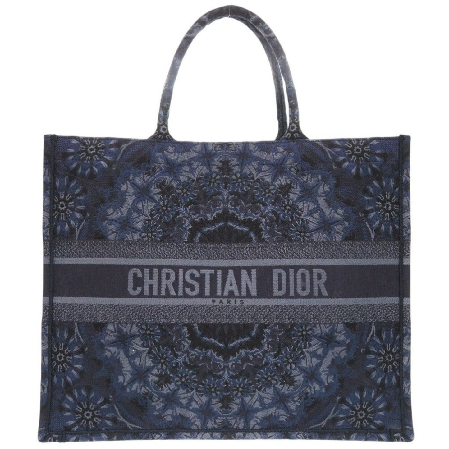 Christian Dior Navy Canvas Tote Bag  
