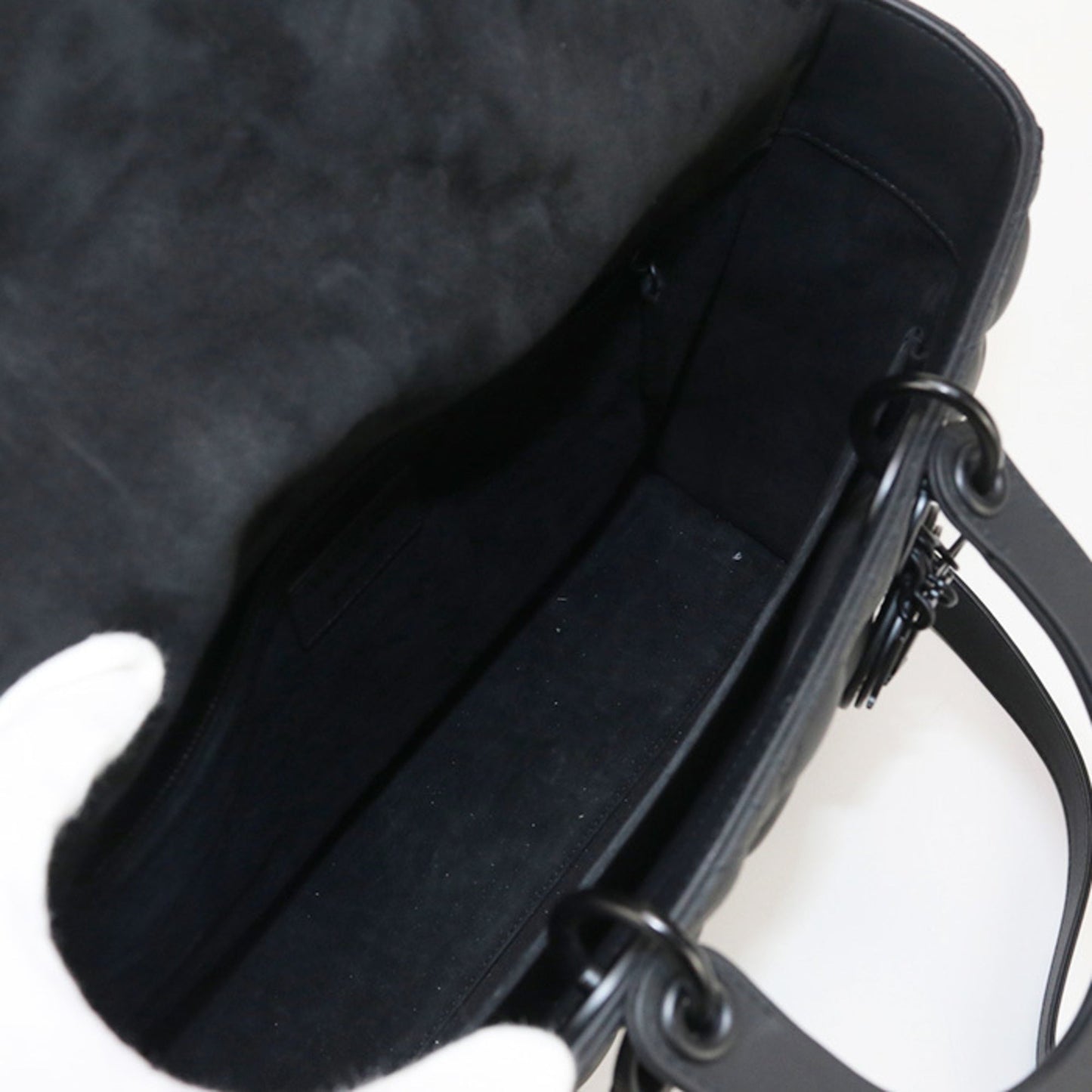 Christian Dior Black Leather Tote Bag  