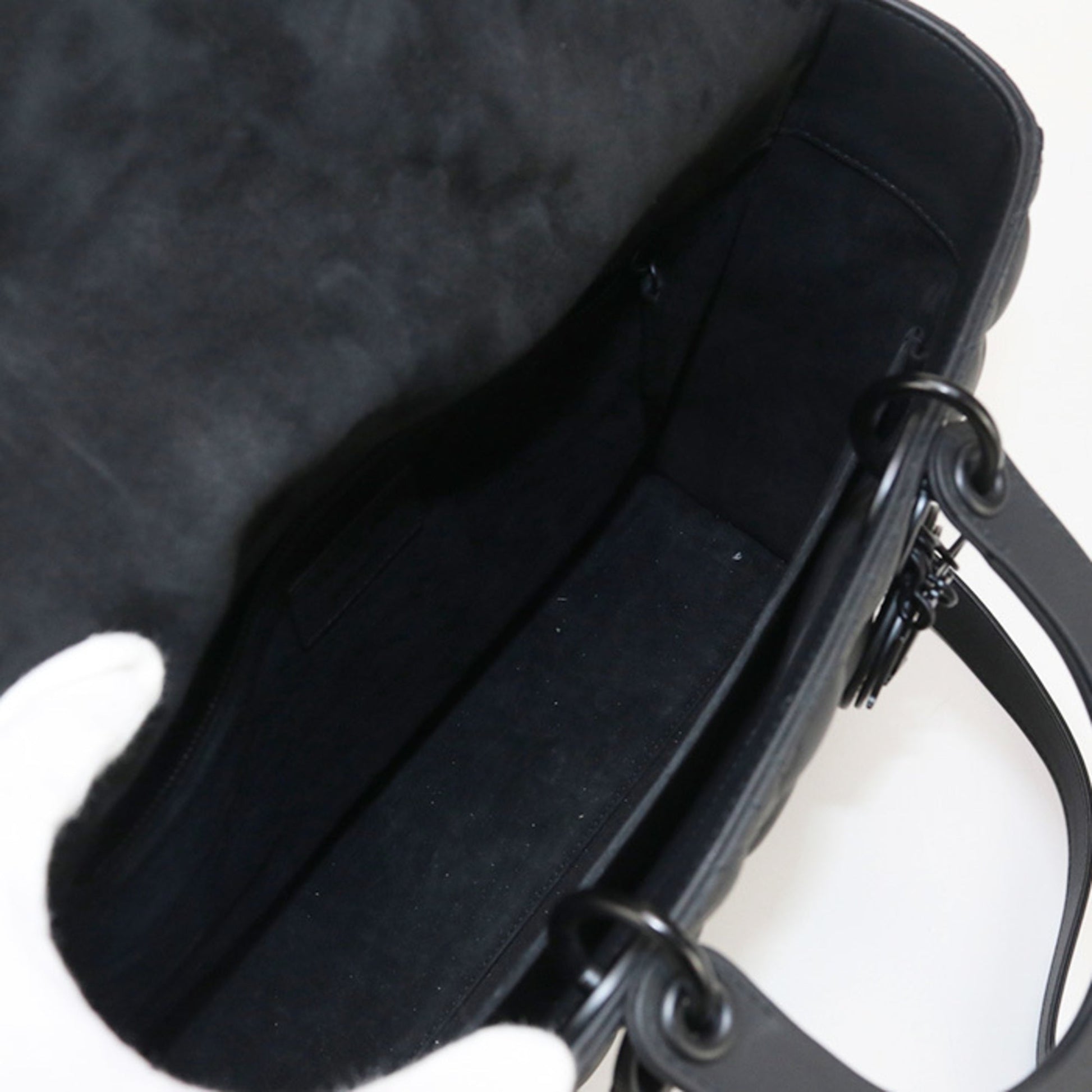 Christian Dior Black Leather Tote Bag  