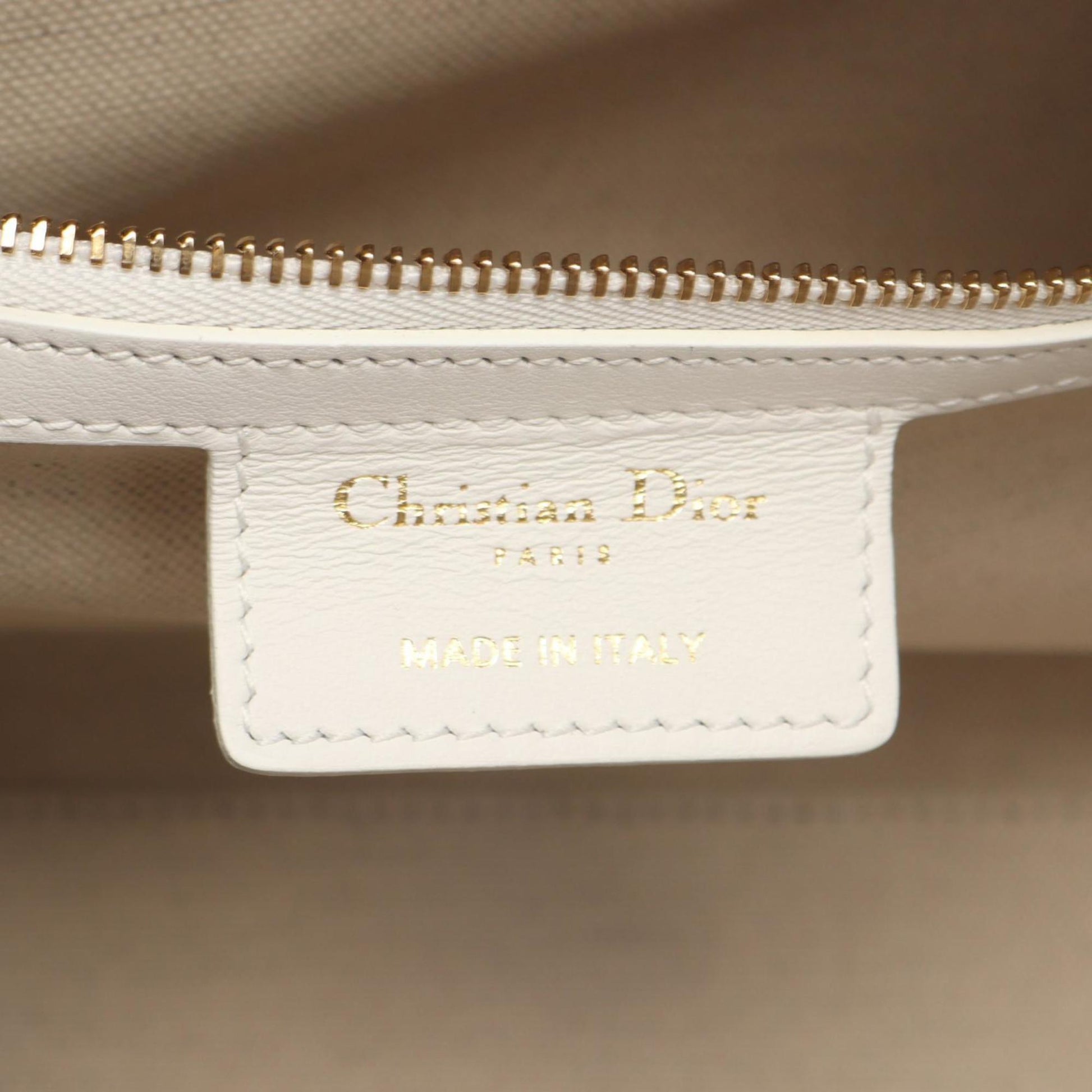 Christian Dior Black White Leather Handbag  