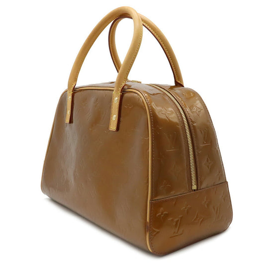 LOUIS VUITTON Monogram Vernis Tompkins Square Handbag Boston Bag Enamel Calf Bronze M91103