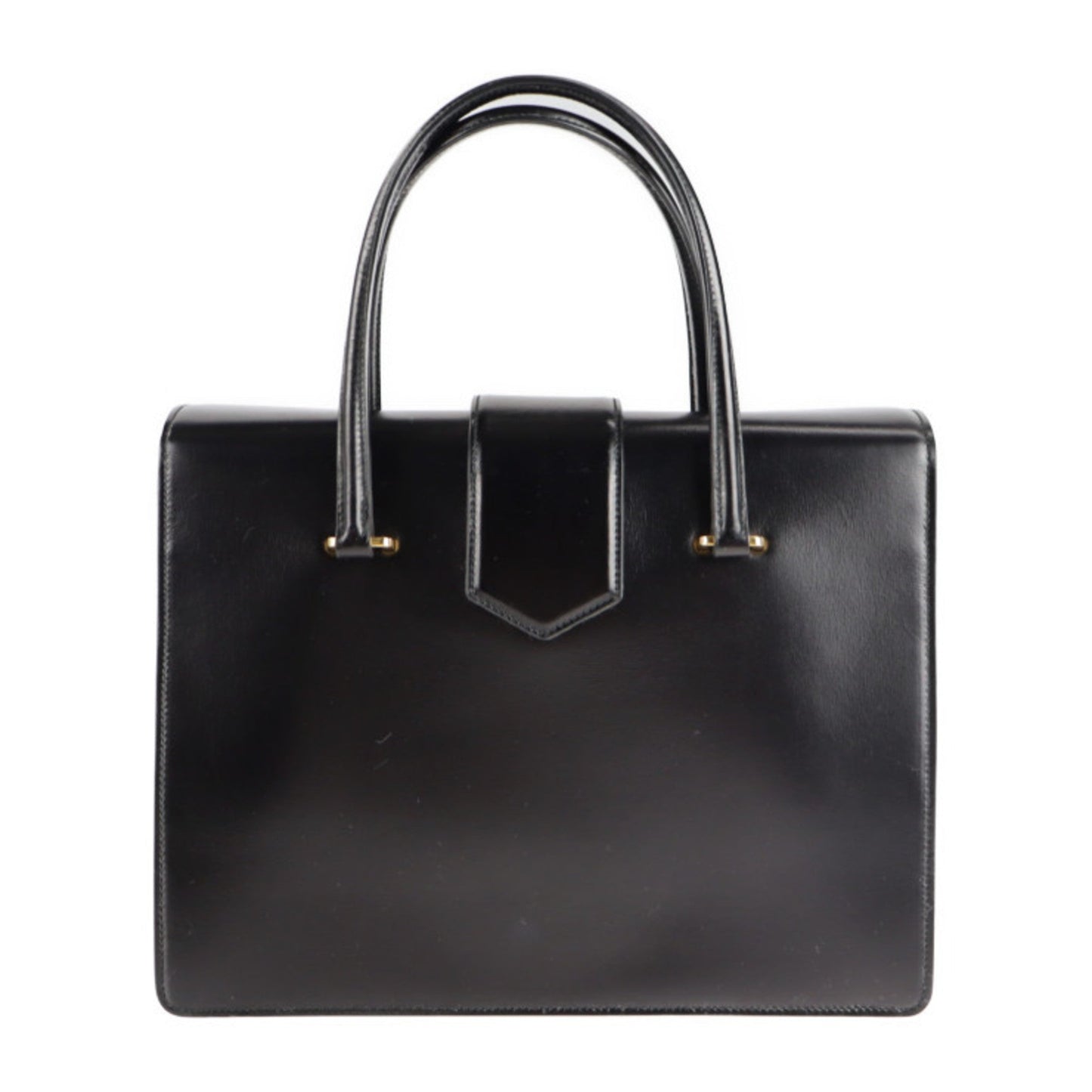 Prada turn lock handBag box calf black yellow