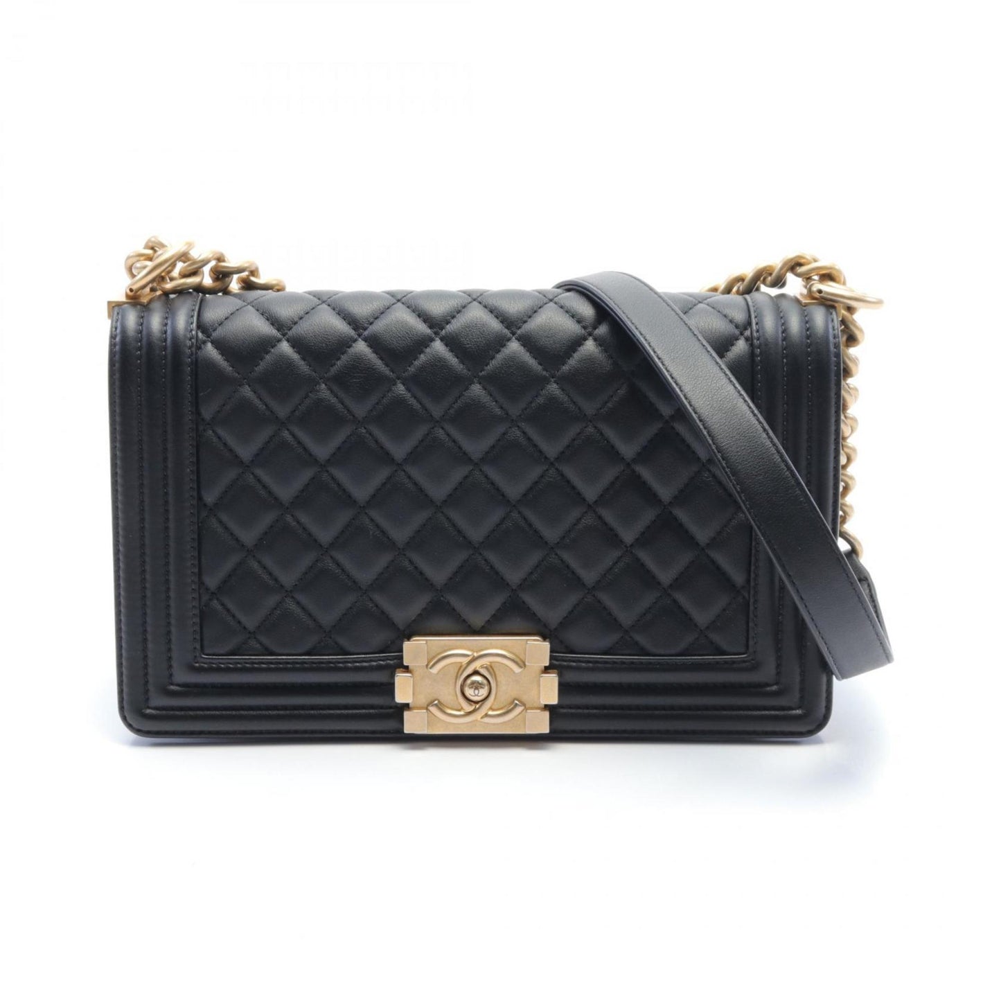 CHANEL Boy Chanel Shoulder Bag Lambskin Women s Black