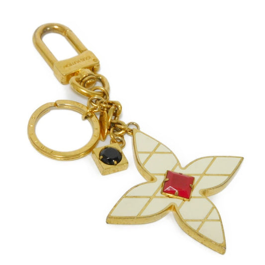 LOUIS VUITTON Keychain Maltage Flowers Bijou Enamel Ivory Bag Charm Monogram Flower M67383 Men Women