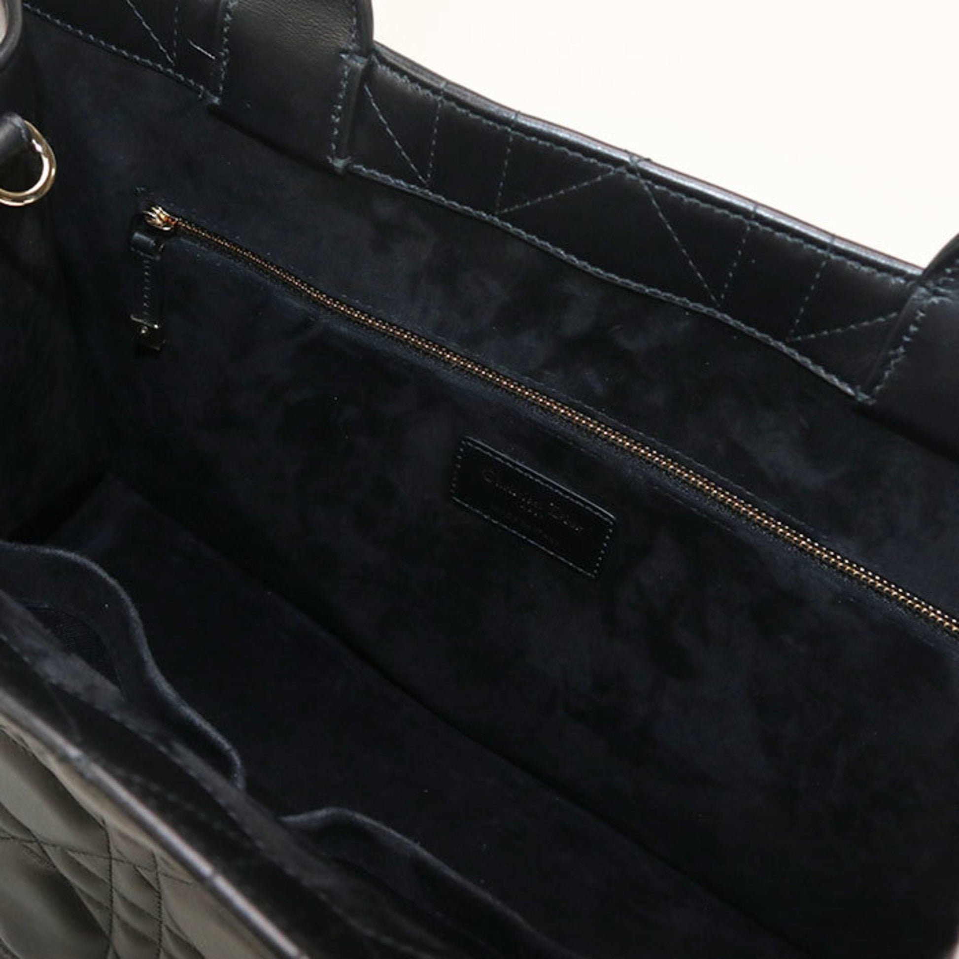 Christian Dior Black Leather Tote Bag  