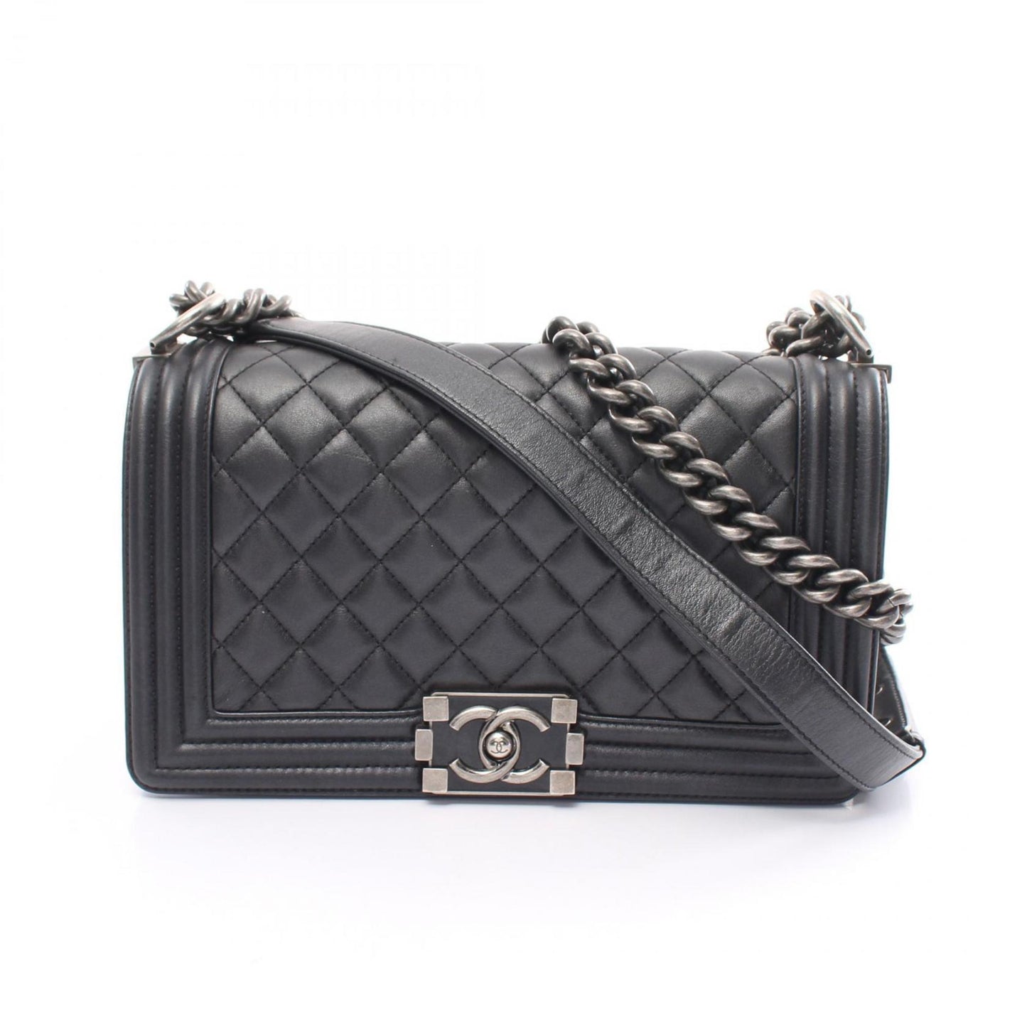 CHANEL Boy Chanel Shoulder Bag Lambskin Women s Black