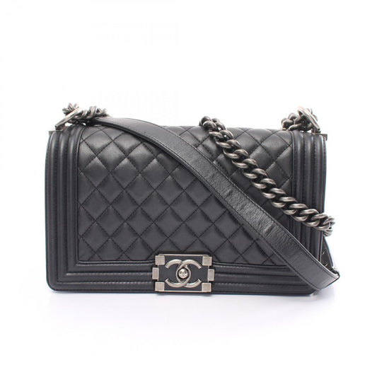CHANEL Boy Chanel Shoulder Bag Lambskin Women s Black