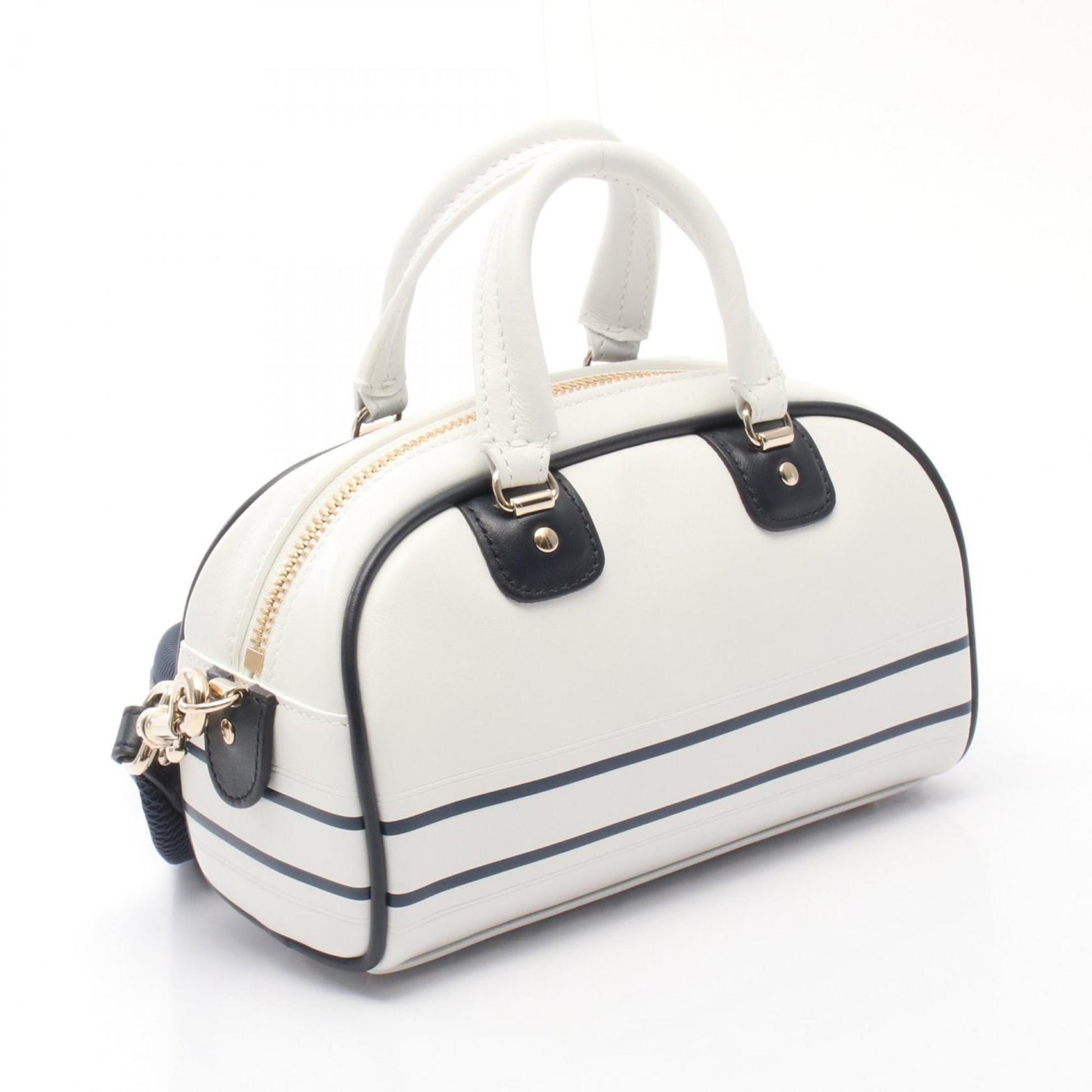 Christian Dior Navy White Leather Handbag  