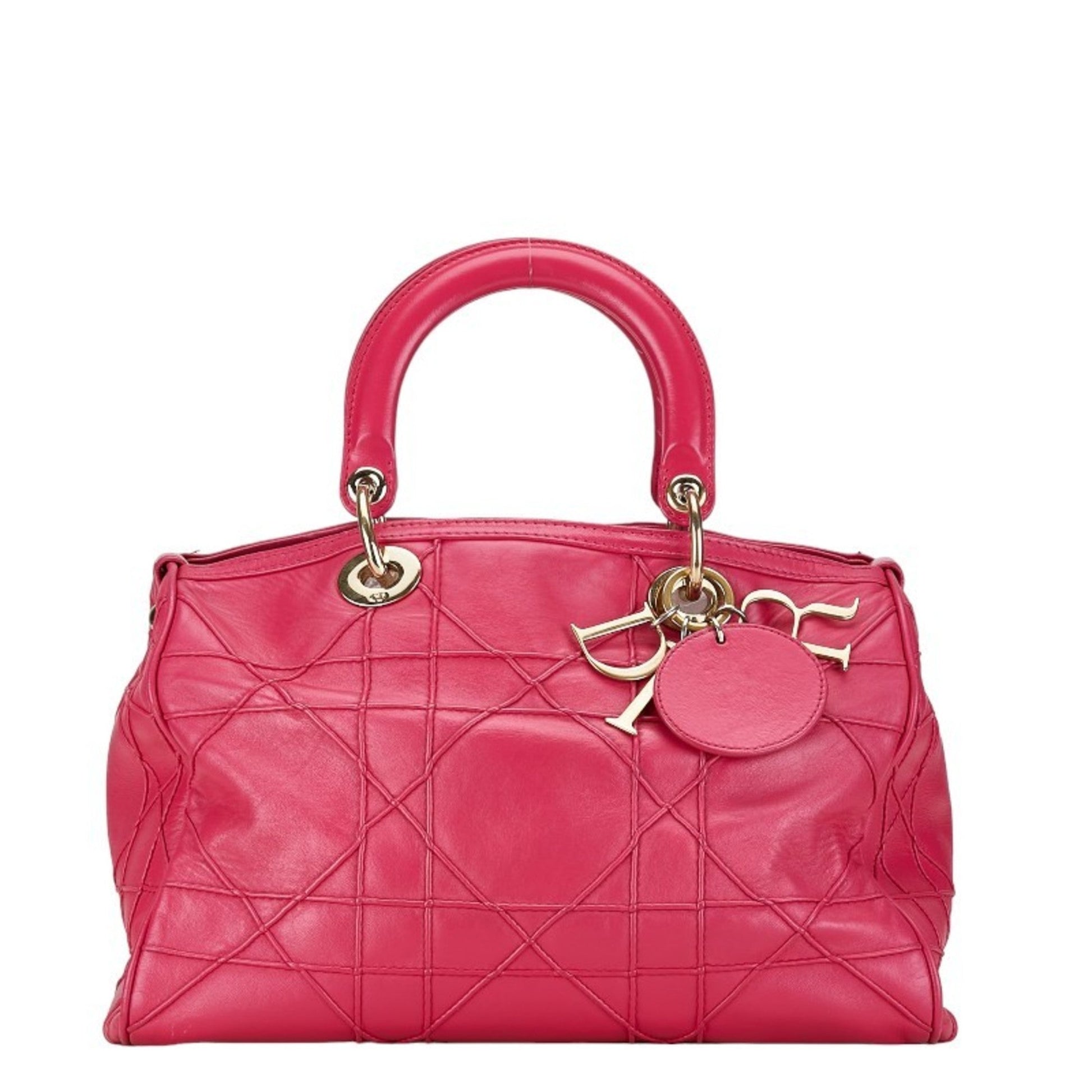 Christian Dior Pink Leather Handbag Shoulder Bag  