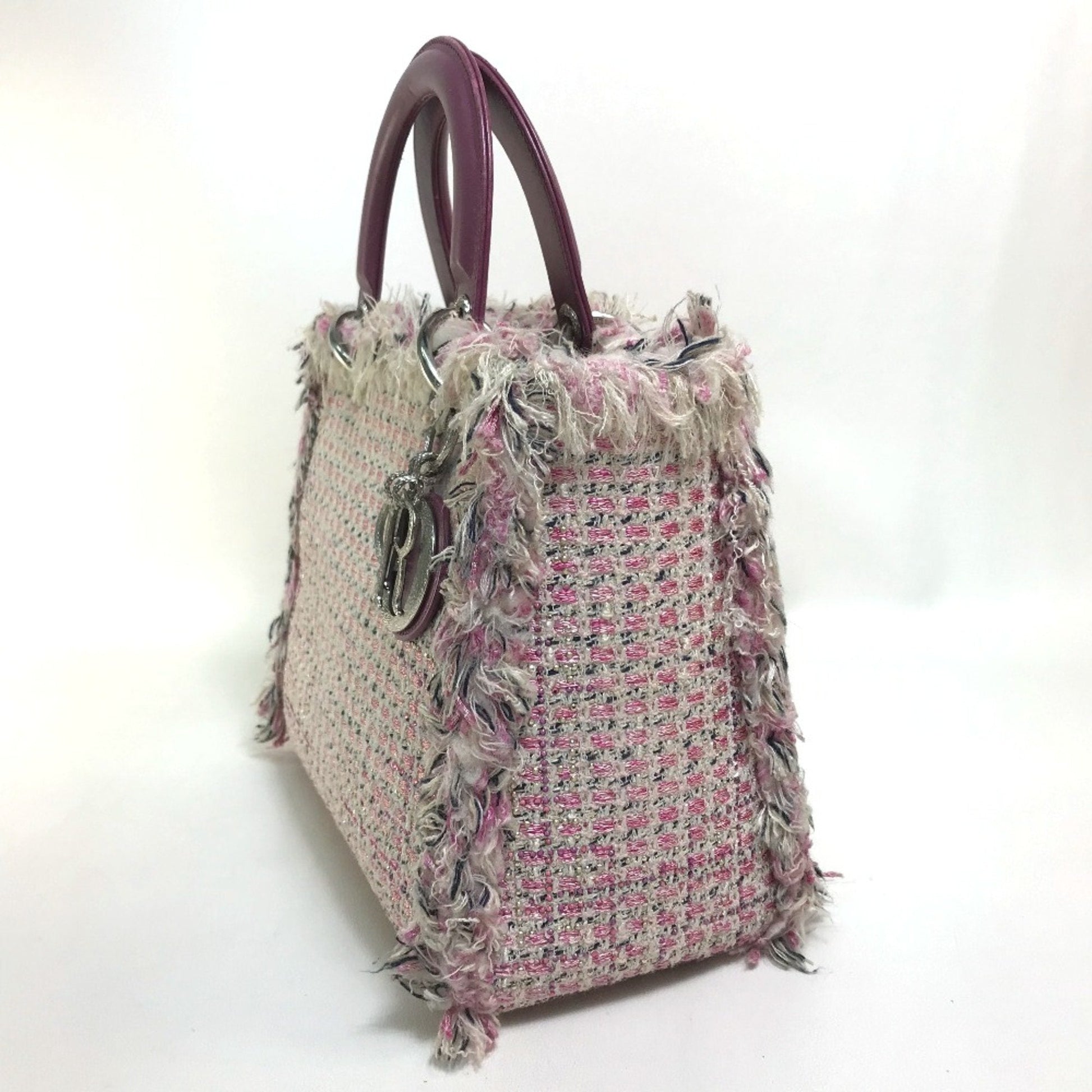 Christian Dior Pink Tweed Handbag  