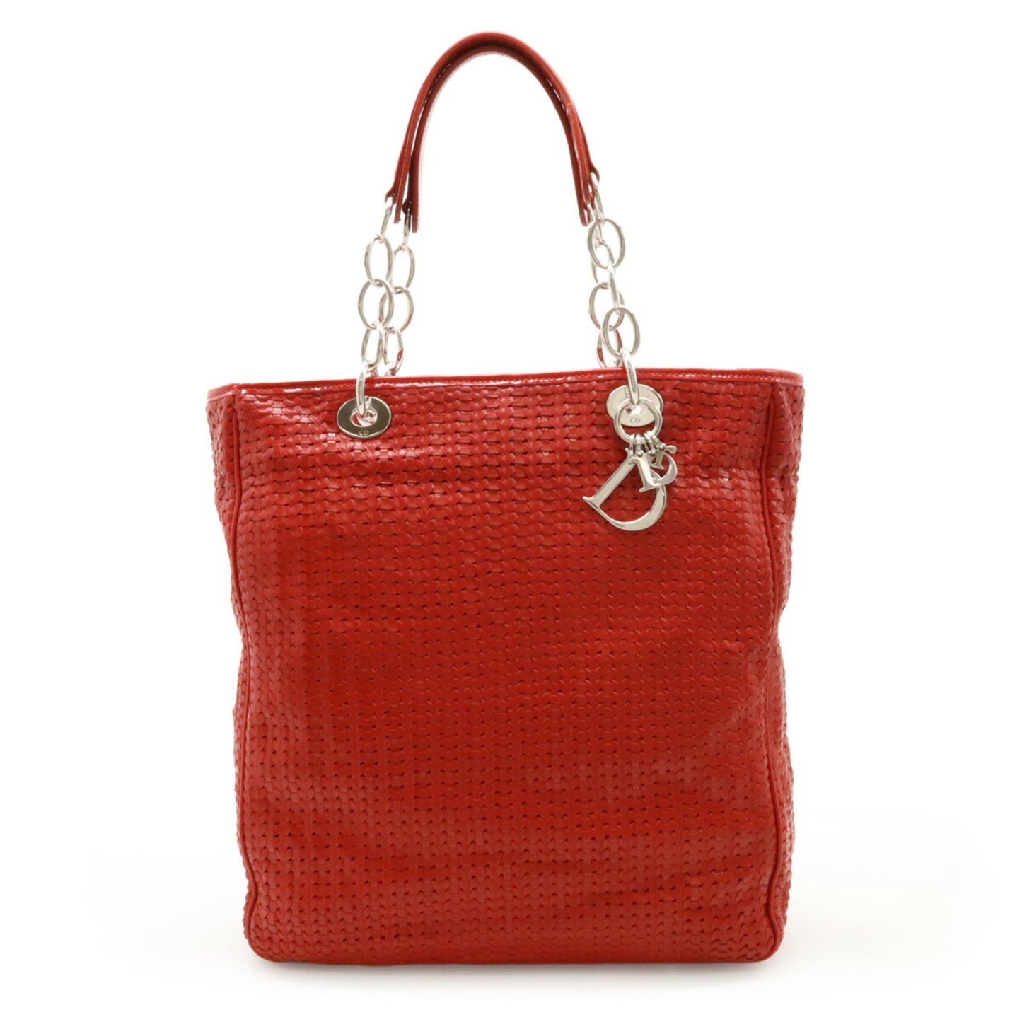 Christian Dior Red Color Leather Shoulder Bag Tote Bag  