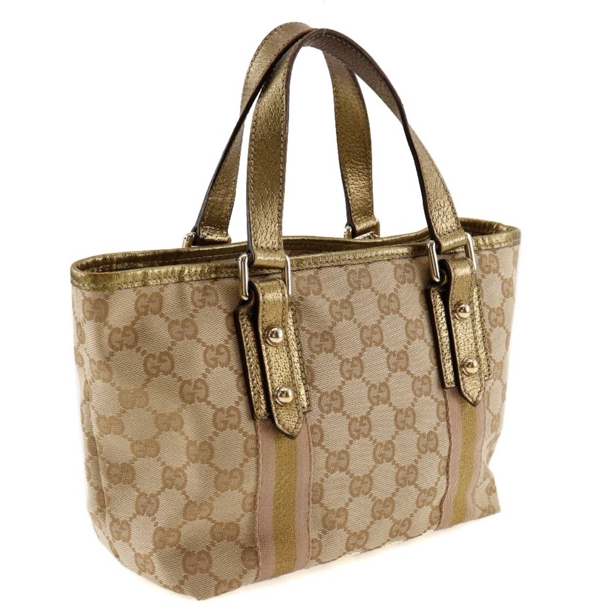 Gucci Leather Canvas Handbag