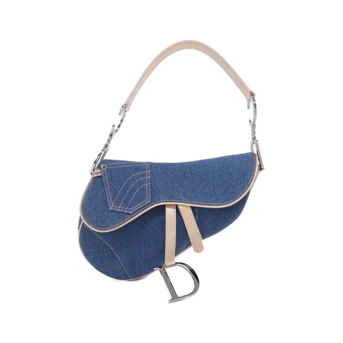 Christian Dior Blue Pink Denim Shoulder Bag  