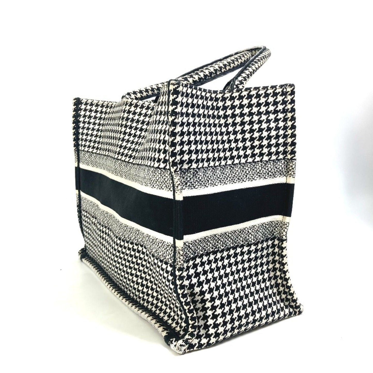Christian Dior Black White Canvas Shoulder Bag Tote Bag  