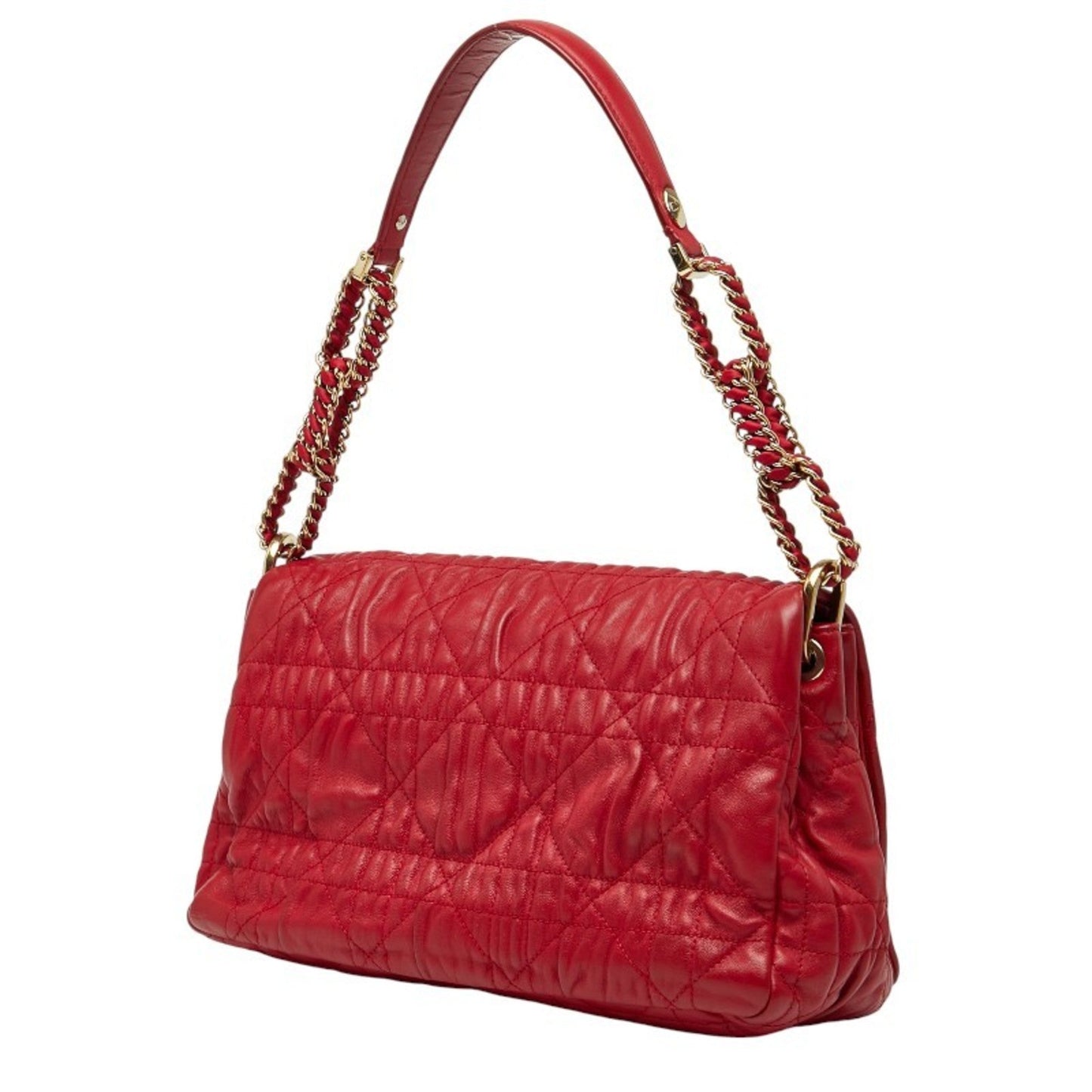 Christian Dior Red Color Leather Handbag Shoulder Bag  