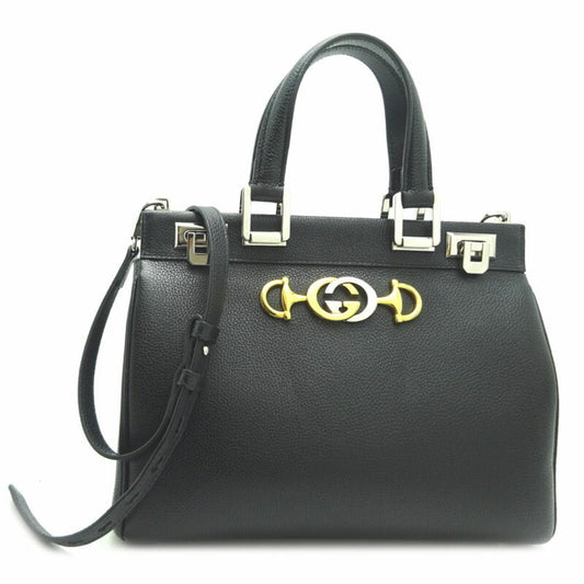 Gucci Black Leather Shoulder Bag Style 8