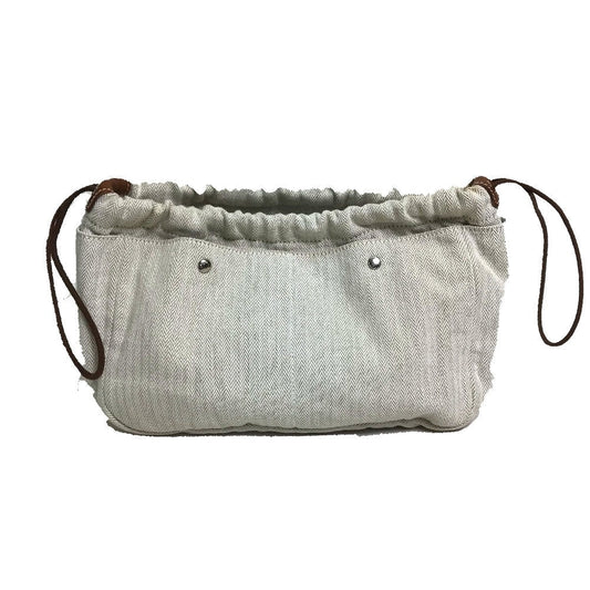 HERMES Pouch Towal chevron Beige type Foolby 25 Women