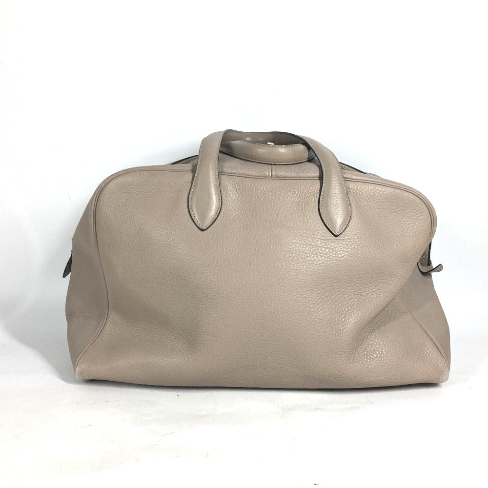 HERMES Boston Duffel bag Taurillon Clemence beige Victoria 2 35 unisex(Unisex)