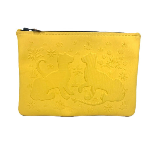 HERMES Pouch polyamide yellow Neovan MM Leopard