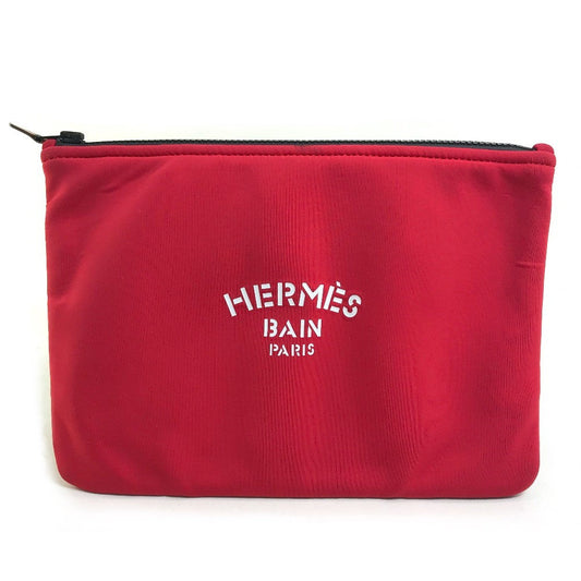HERMES Pouch polyamide Red Neovan Truth Flat MM Women