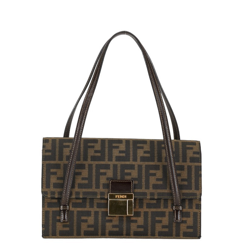 Fendi Zucca Canvas Leather Handbag