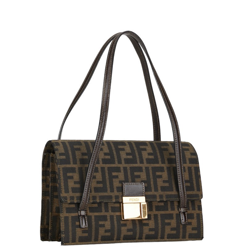 Fendi Zucca Canvas Leather Handbag