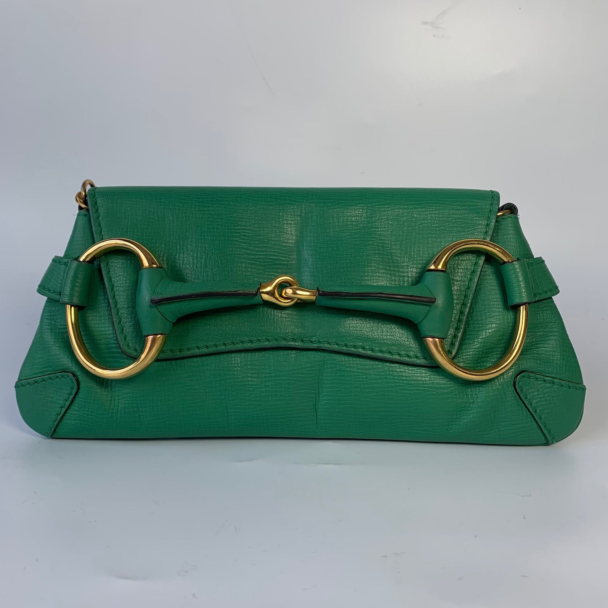 Gucci Horsebit 1955 Chain Shoulder bag Small Green Leather