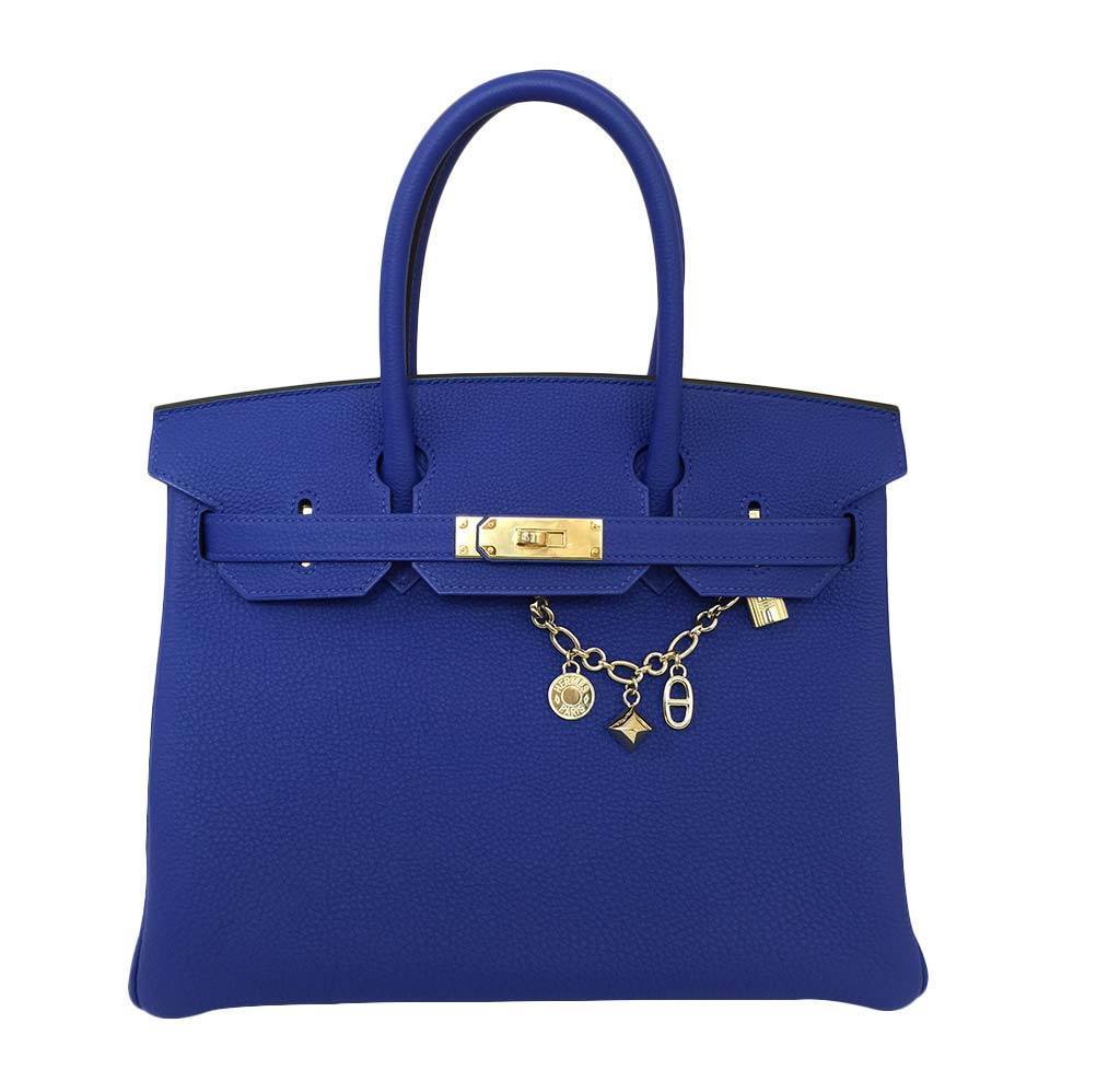 HermesBirkin 30 Bag Blue Electrique GHW