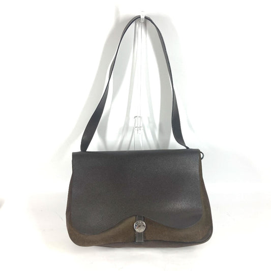 HERMES Shoulder Bag Canvas / leather Brown Sac Colorado GM Women