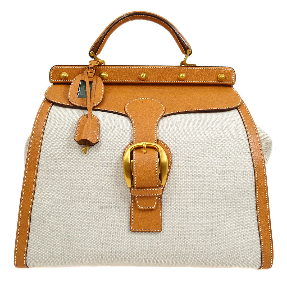 Gucci Leather Canvas Handbag
