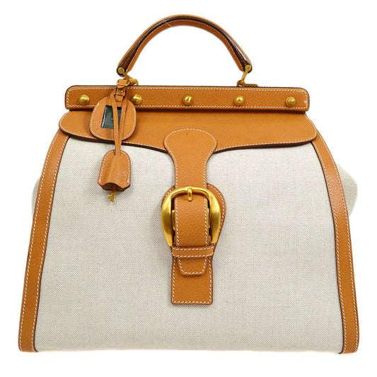 Gucci Leather Canvas Handbag
