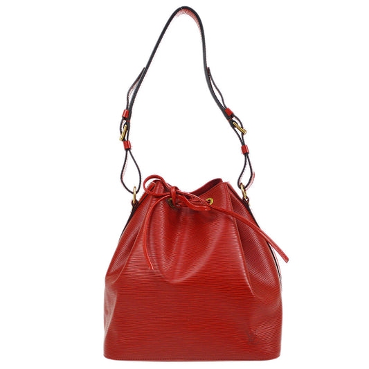 LOUIS VUITTON 2000 PETIT NOE DRAWSTRING SHOULDER BAG RED EPI M44107