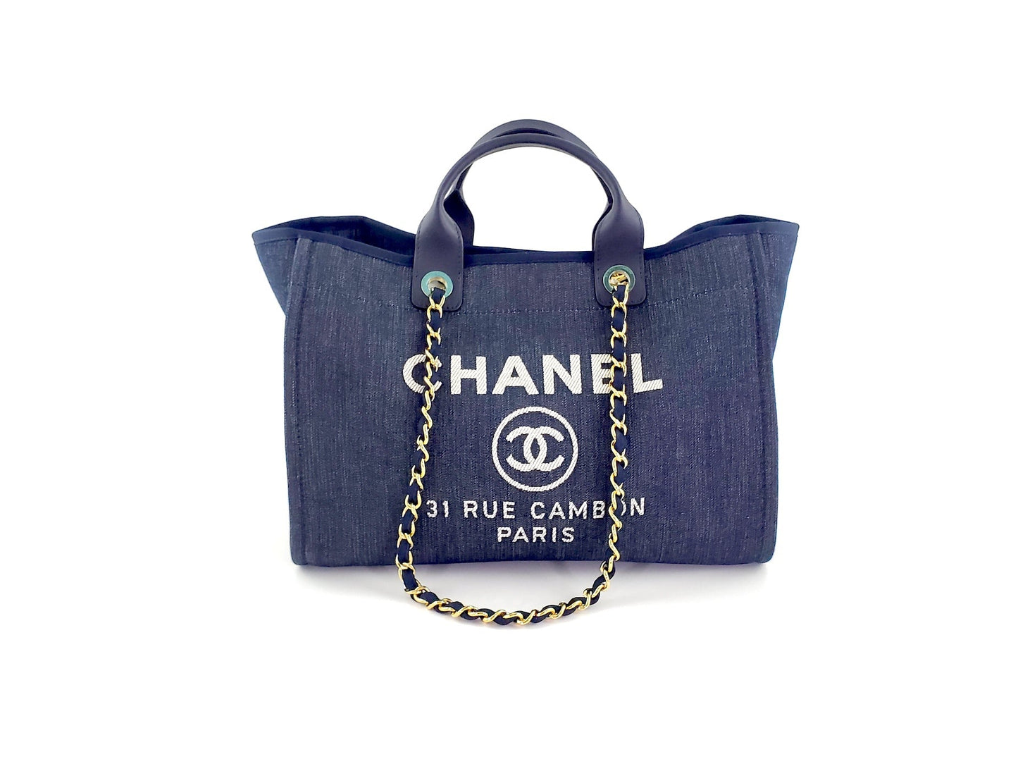 CHANEL DEAUVILLE Blue Marine Tote