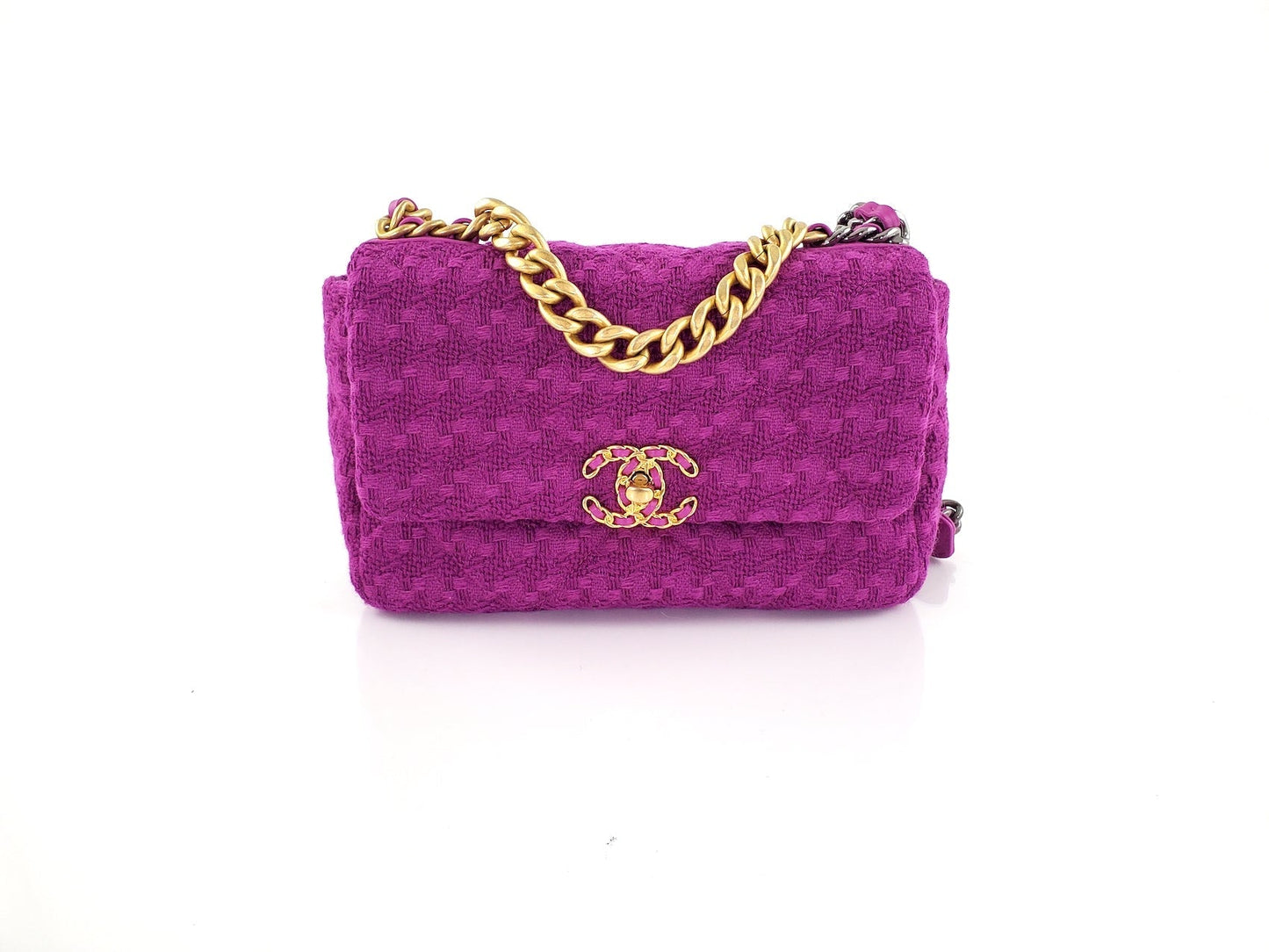 CHANEL 19 Small Tweed Magenta Pink Bag