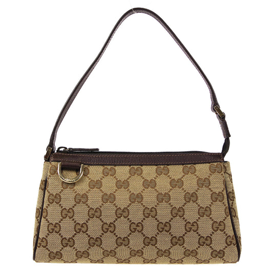 Gucci Beige Leather Canvas Handbag Style 1