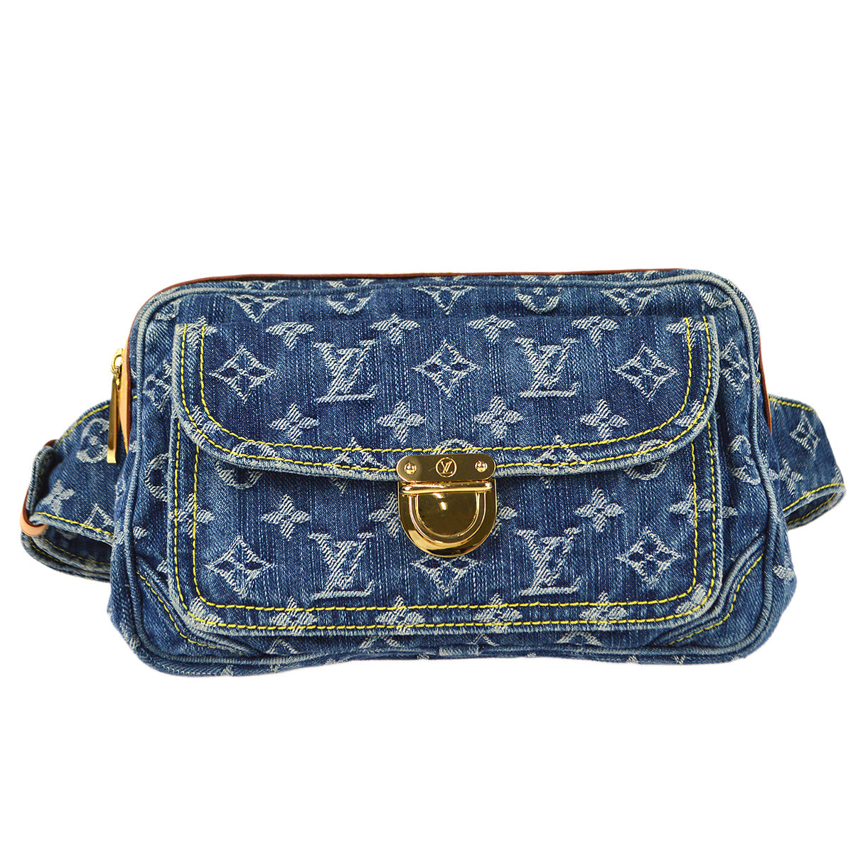 LOUIS VUITTON Bum Bag Waist Pouch Indigo Monogram Denim M95347 68407