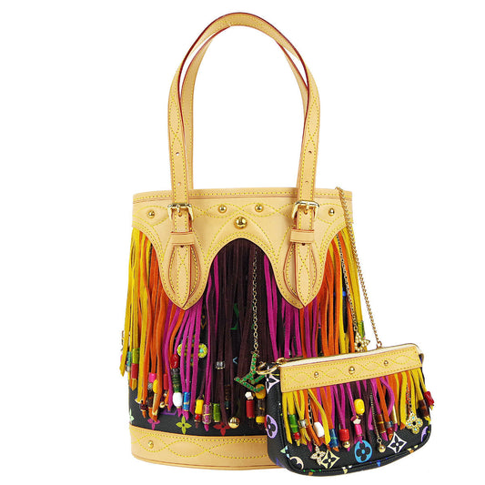 Louis Vuitton * 2006 Bucket Fringe Monogram Multicolor M40110