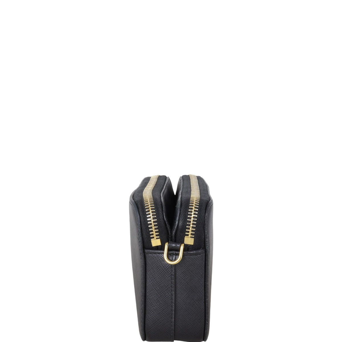 Prada Saffiano Mini Double Zip Chain Crossbody