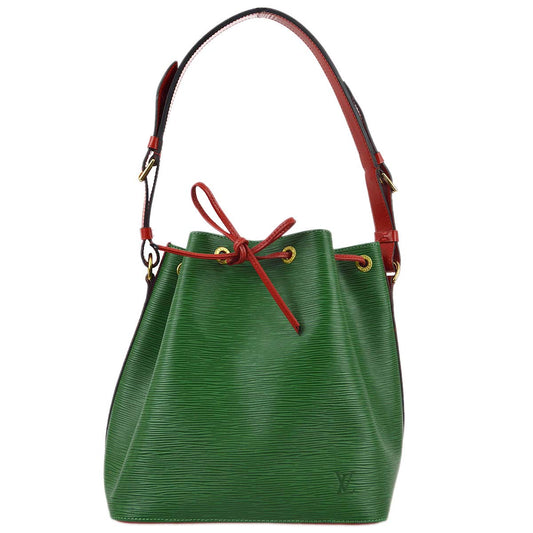 Louis Vuitton 1995 Green Red Epi Petite Noe Bucket Shoulder Bag M44147
