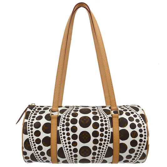 Louis Vuitton 2012 White Pumpkin Dot Papillon Handbag M40687