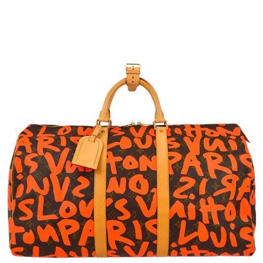 Louis Vuitton 2008 Orange Monogram Graffiti Keepall 50 Duffle M93699