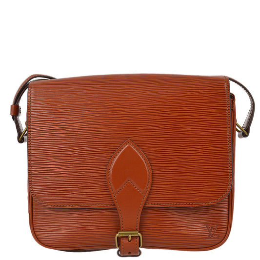 Louis Vuitton 1990 Brown Epi Cartouchiere MM M52243