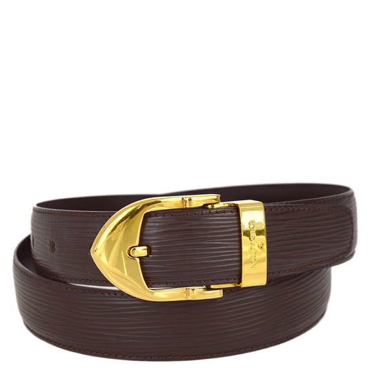 Louis Vuitton 2003 Brown Epi Ceinture Classic Belt #85/34 R15003 Small Good