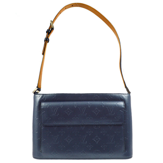 Louis Vuitton 2002 Blue Monogram Mat Alston Shoulder Bag M55125