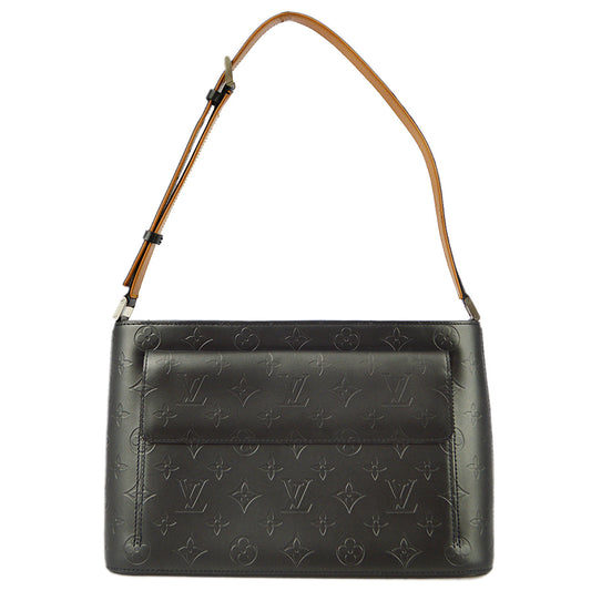 Louis Vuitton 2002 Black Monogram Mat Alston Shoulder Bag M55122