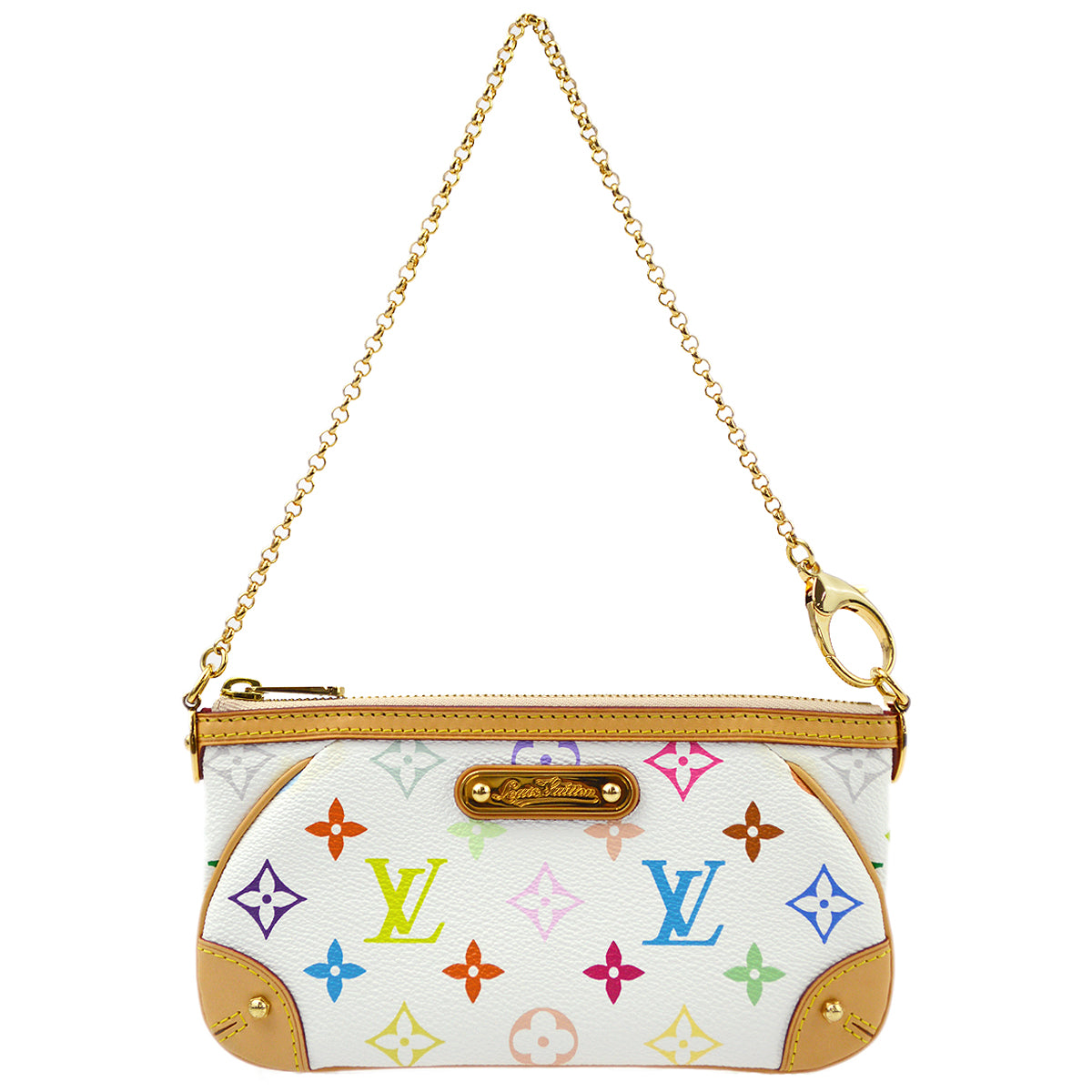 Louis Vuitton Multicolor White Pochette Milla MM Handbag M60096