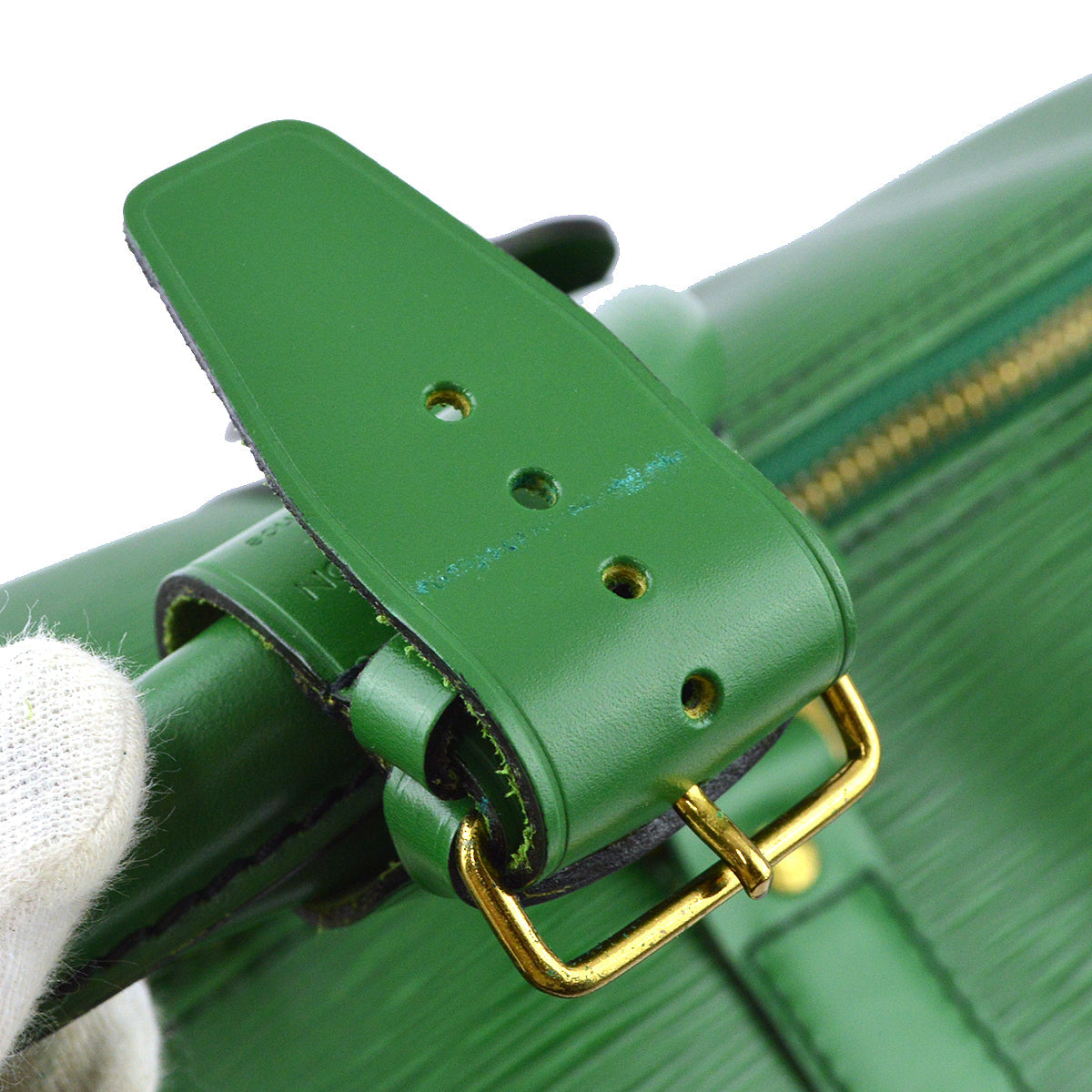 Louis Vuitton Green Epi Keepall 45 Travel Duffle Handbag M42974